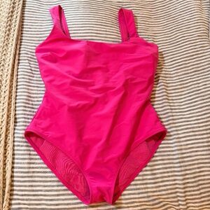 Stylest System Dream Sculpt Square Neck One Piece Shapewear Swimsuit Pink NEW